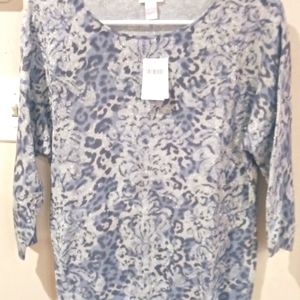 💖Blurred Animal Bailey Pullover Sweater Med Grey